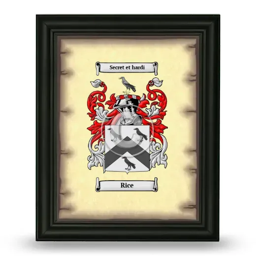 Rice Coat of Arms Framed - Black