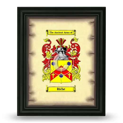 Riche Coat of Arms Framed - Black