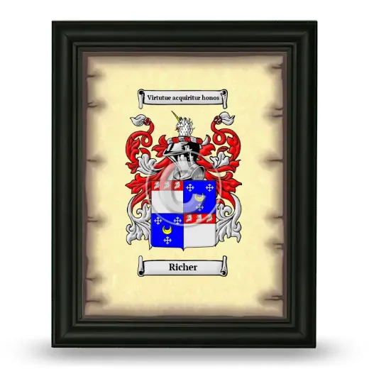 Richer Coat of Arms Framed - Black