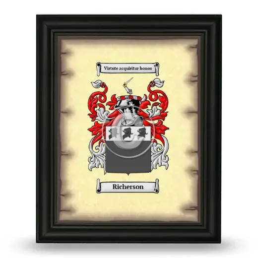 Richerson Coat of Arms Framed - Black