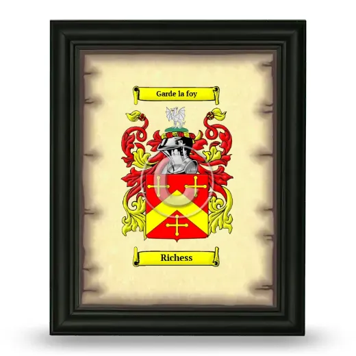 Richess Coat of Arms Framed - Black