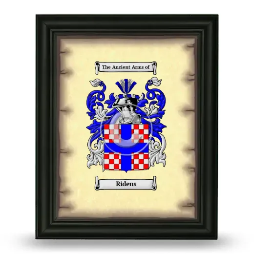 Ridens Coat of Arms Framed - Black