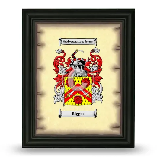 Rigget Coat of Arms Framed - Black