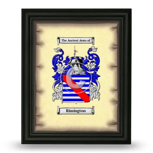 Rimington Coat of Arms Framed - Black