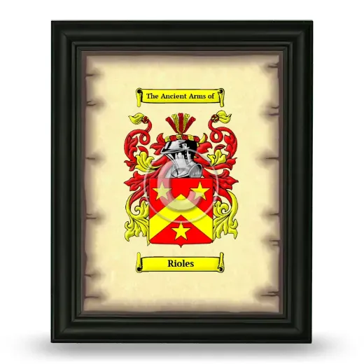 Rioles Coat of Arms Framed - Black