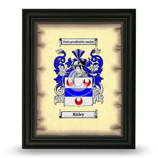 Risley Coat of Arms Framed - Black