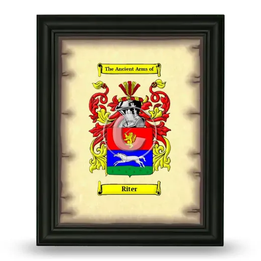 Riter Coat of Arms Framed - Black