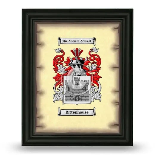 Rittenhouse Coat of Arms Framed - Black