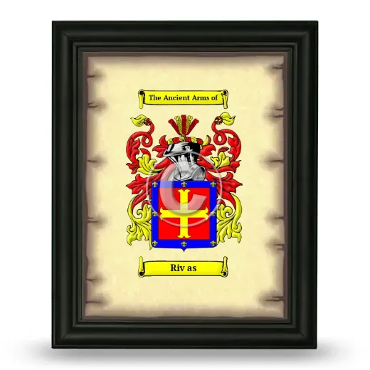 Riv as Coat of Arms Framed - Black