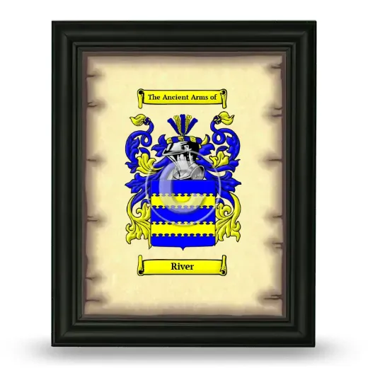 River Coat of Arms Framed - Black