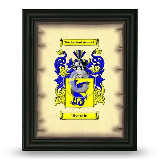 Riverain Coat of Arms Framed - Black