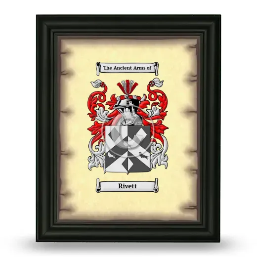 Rivett Coat of Arms Framed - Black