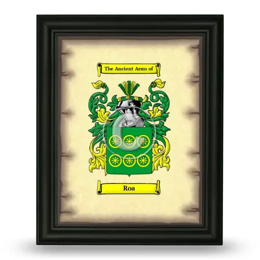 Roa Coat of Arms Framed - Black
