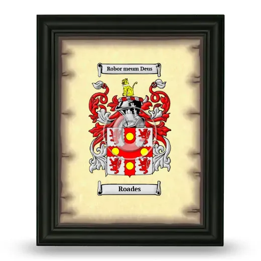 Roades Coat of Arms Framed - Black