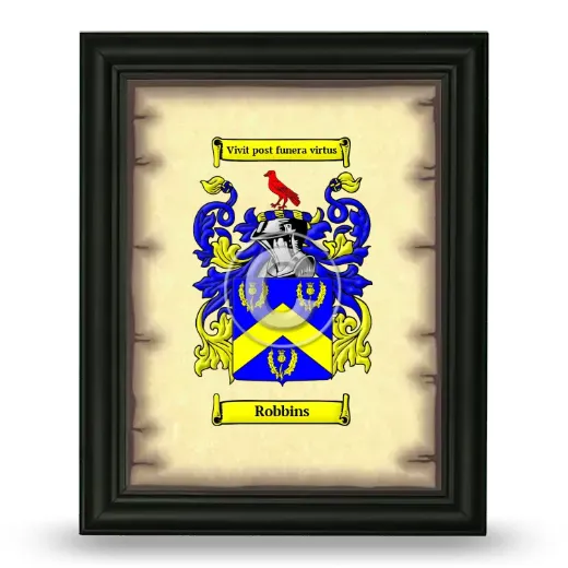 Robbins Coat of Arms Framed - Black