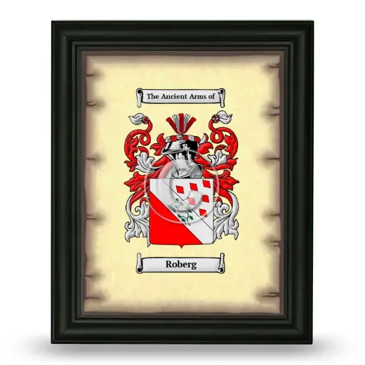 Roberg Coat of Arms Framed - Black