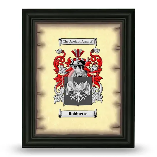 Robinette Coat of Arms Framed - Black