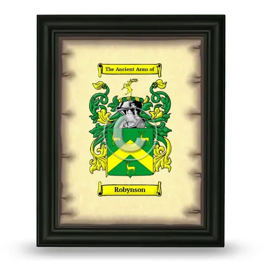 Robynson Coat of Arms Framed - Black