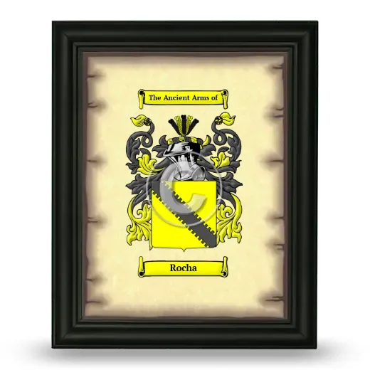 Rocha Coat of Arms Framed - Black