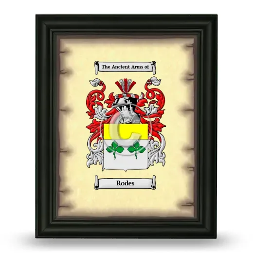 Rodes Coat of Arms Framed - Black