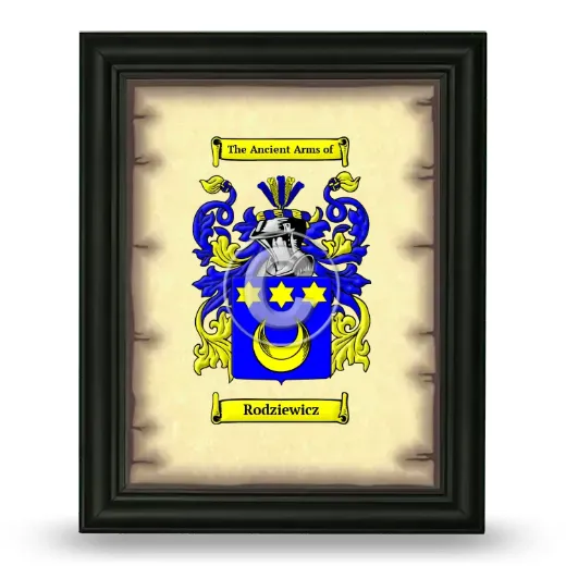 Rodziewicz Coat of Arms Framed - Black