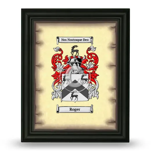 Roger Coat of Arms Framed - Black