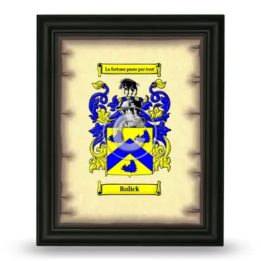 Rolick Coat of Arms Framed - Black
