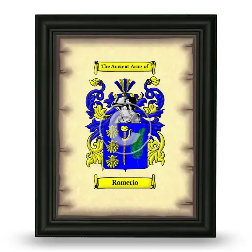 Romerio Coat of Arms Framed - Black