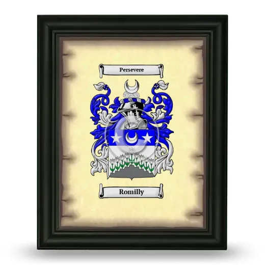 Romilly Coat of Arms Framed - Black