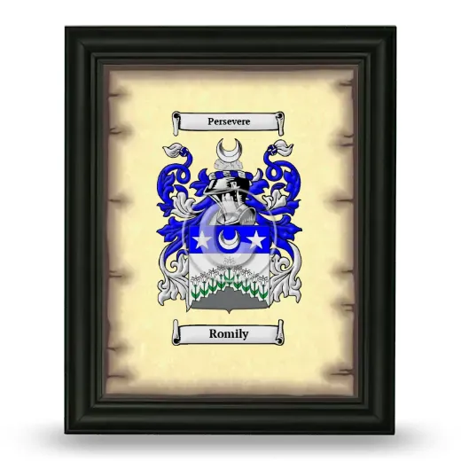 Romily Coat of Arms Framed - Black