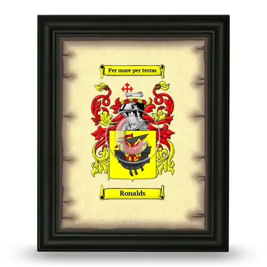 Ronalds Coat of Arms Framed - Black