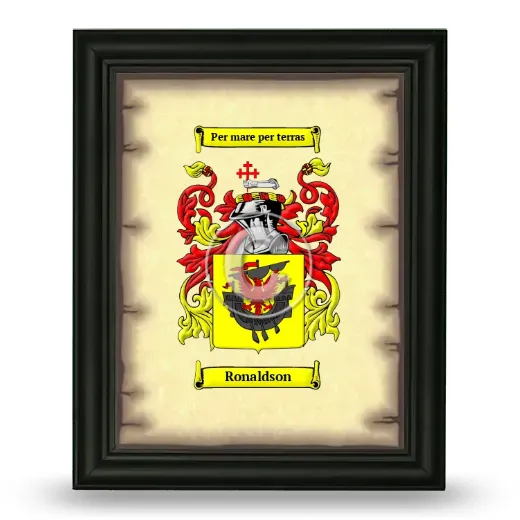 Ronaldson Coat of Arms Framed - Black