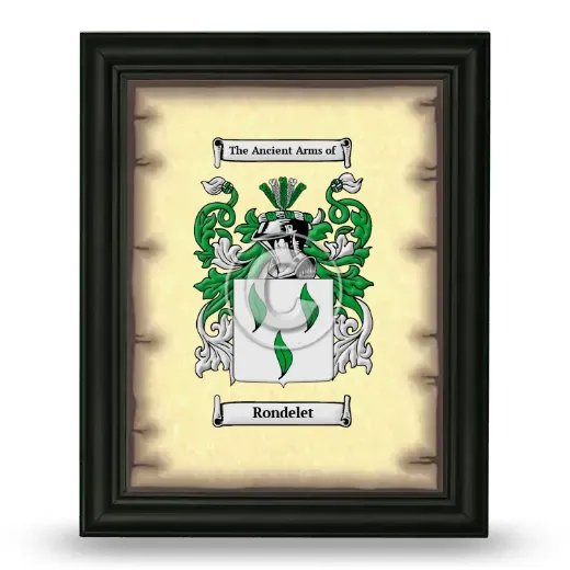 Rondelet Coat of Arms Framed - Black