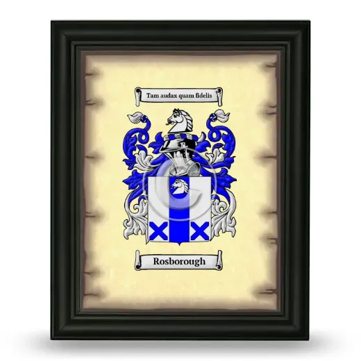 Rosborough Coat of Arms Framed - Black