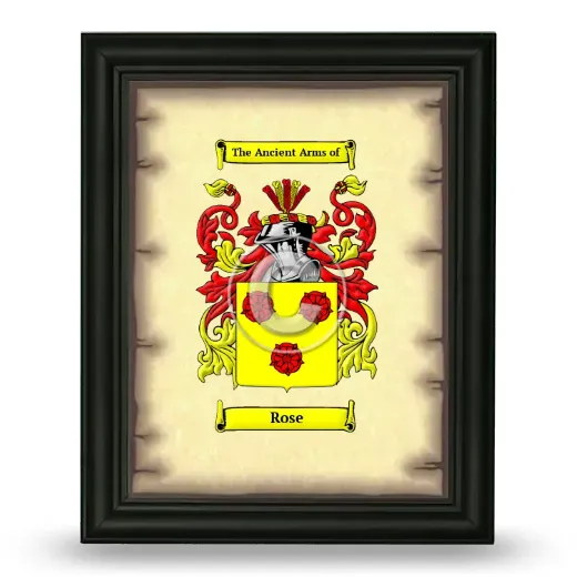 Rose Coat of Arms Framed - Black