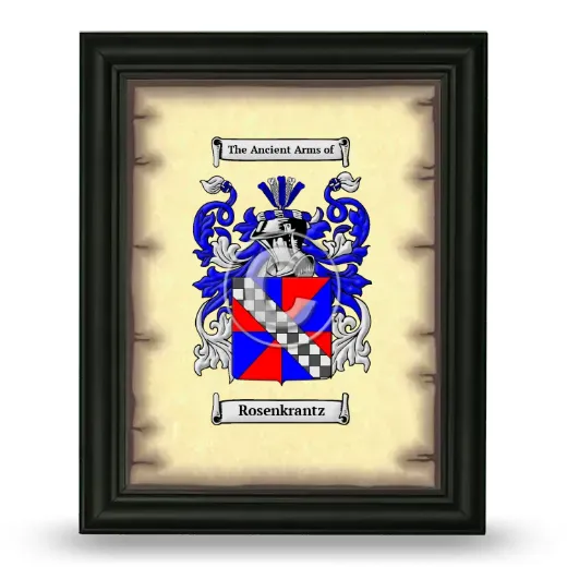 Rosenkrantz Coat of Arms Framed - Black