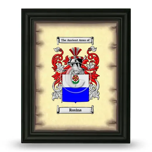 Rosina Coat of Arms Framed - Black
