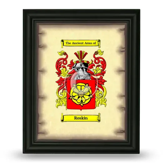 Roskin Coat of Arms Framed - Black