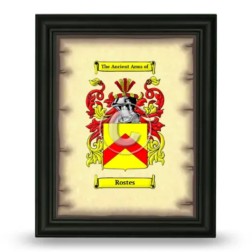 Rostes Coat of Arms Framed - Black
