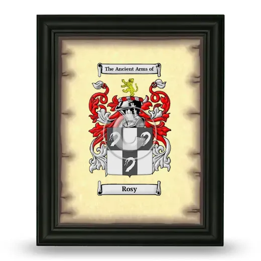Rosy Coat of Arms Framed - Black
