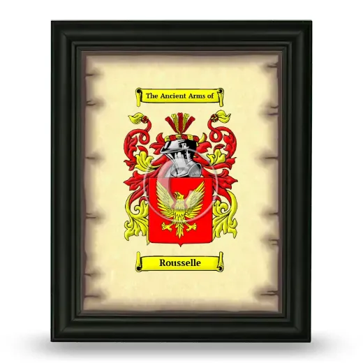 Rousselle Coat of Arms Framed - Black