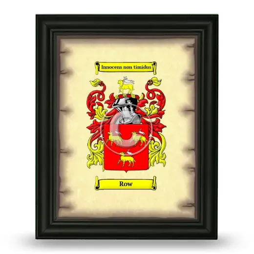 Row Coat of Arms Framed - Black