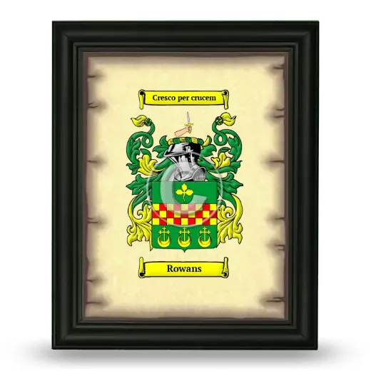 Rowans Coat of Arms Framed - Black