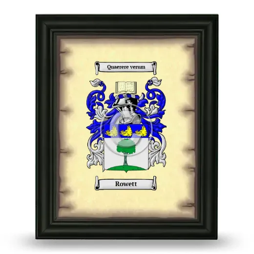 Rowett Coat of Arms Framed - Black