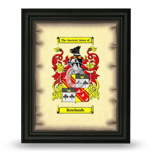 Rowlands Coat of Arms Framed - Black