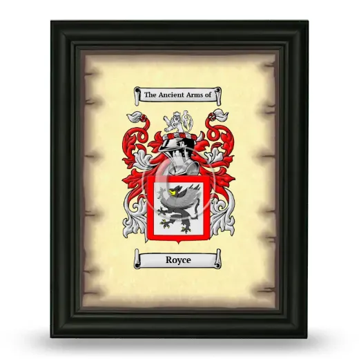 Royce Coat of Arms Framed - Black