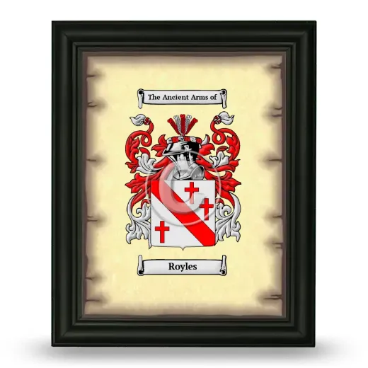 Royles Coat of Arms Framed - Black