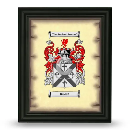 Ruest Coat of Arms Framed - Black