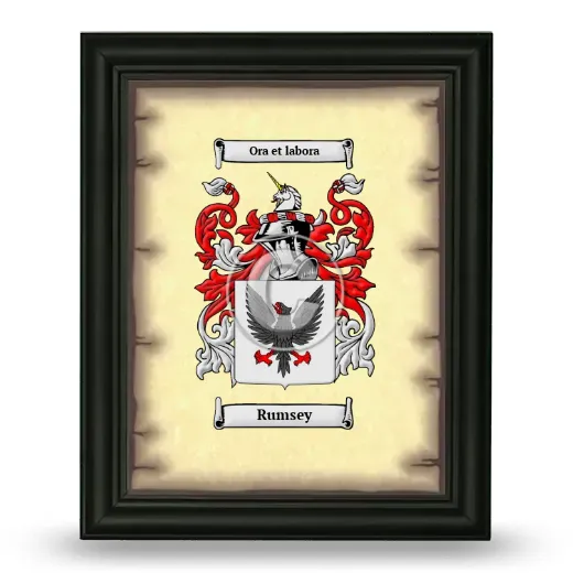 Rumsey Coat of Arms Framed - Black