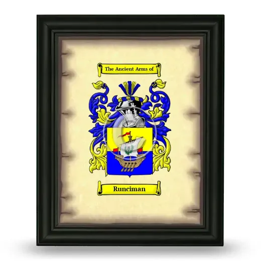 Runciman Coat of Arms Framed - Black
